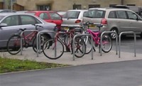 Parked bicycles