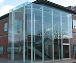 Glass-fronted building