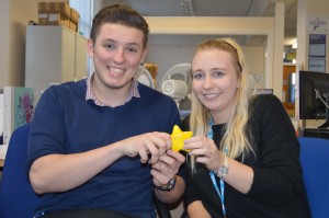 Former apprentices, Ryan Harris and Sarah Smallwood, who have both secured full-time positions.