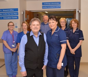 The INOVATE-HF team at the Lancashire Cardiac Centre with patient David Oates (front)