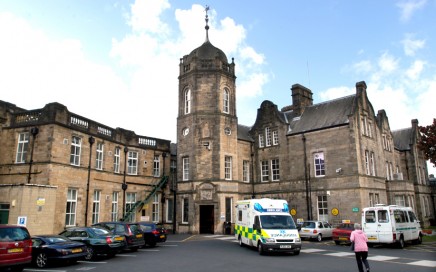 The exterior of the Royal Lancaster Infirmary - a Victorian stone building