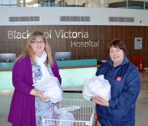 Helen Kay from the Patient Experience team and Bev Taylor from the Salvation Army
