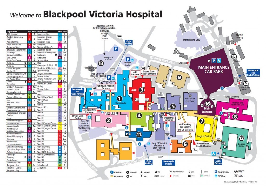 Image of a Map of the Trust Hospital