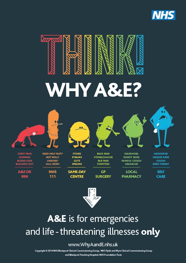 Think!WhyA&E.Call.111 IK Generic poster