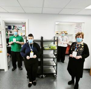 Members of the Pharmacy Vaccination team have been given a Going The Extra Mile award
