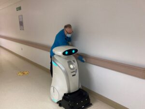 A robot cleaner at work at BTH