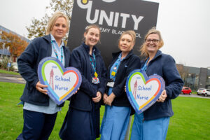 School nursing team outsite Unity Academy, Blackpool