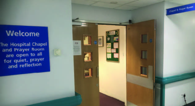 Chapel entrance at Blackpool Teaching Hospital NHS Trust