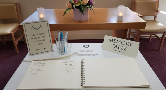 Chapel Memory Table at Blackpool Victoria Hospital