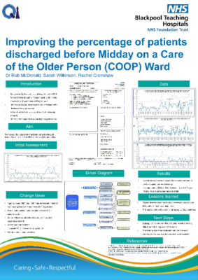 Improving the percentage of patients discharged before Midday on a Care of the Older Person (COOP) Ward