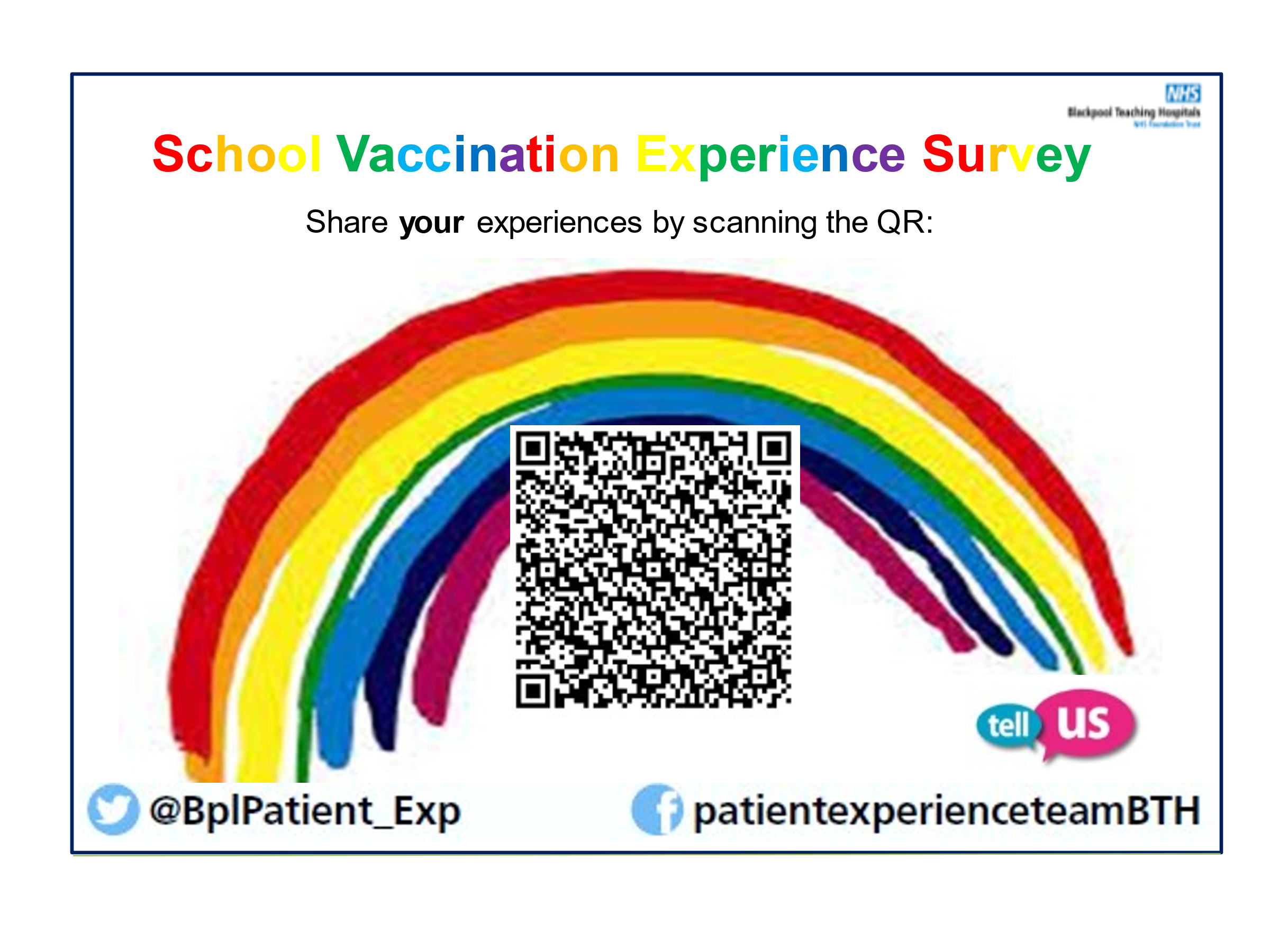 School Vaccination Experience Survey, Blackpool