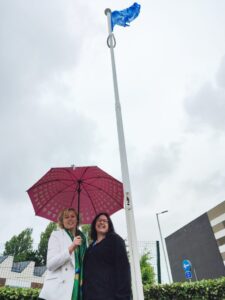The NHS75 flag is raised at BTH